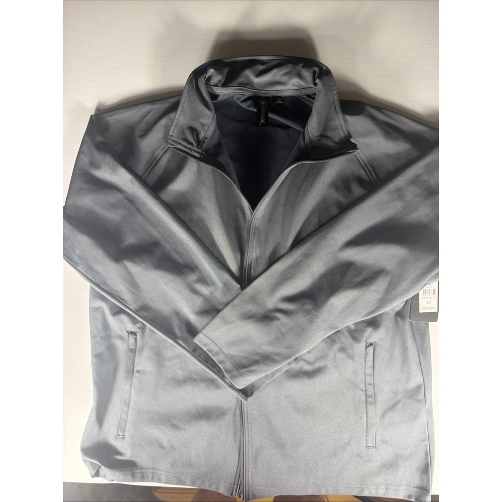 NWT Burnside The Burn Full Zip Golf Jacket Men's 2X Gray Water Resistant